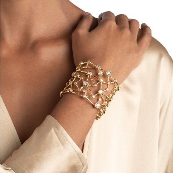 Alexis Bittar Asterales Gold Celestial Wide Cuff Bracelet - Picture 8 of 12